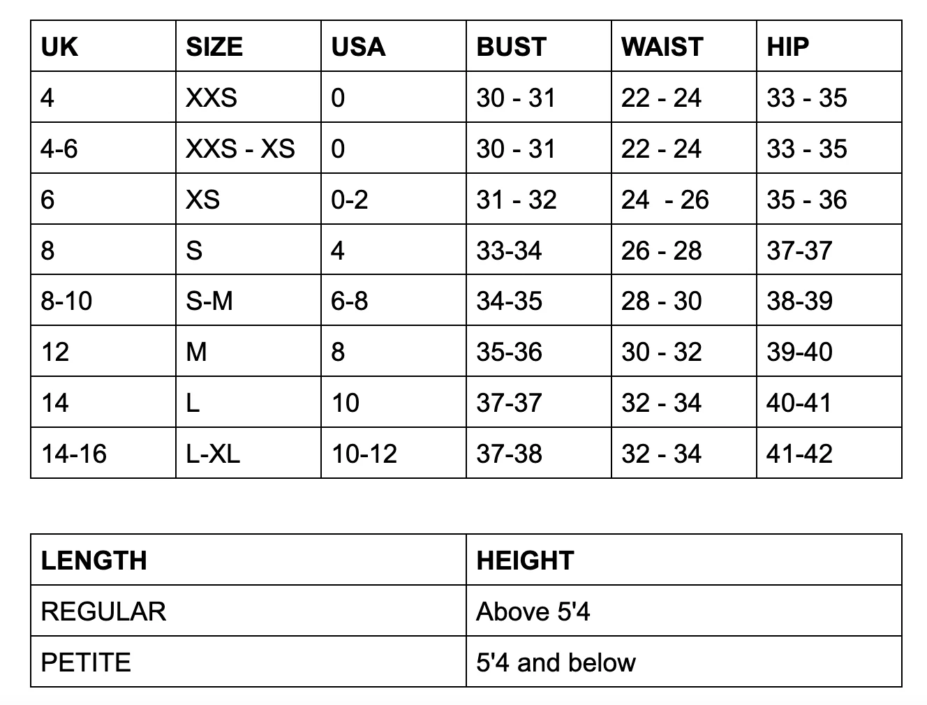 Size Guide
